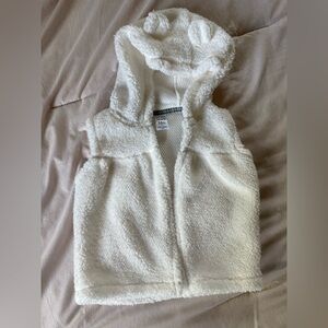 Carter's Toddler Fluffy White Hooded Vest